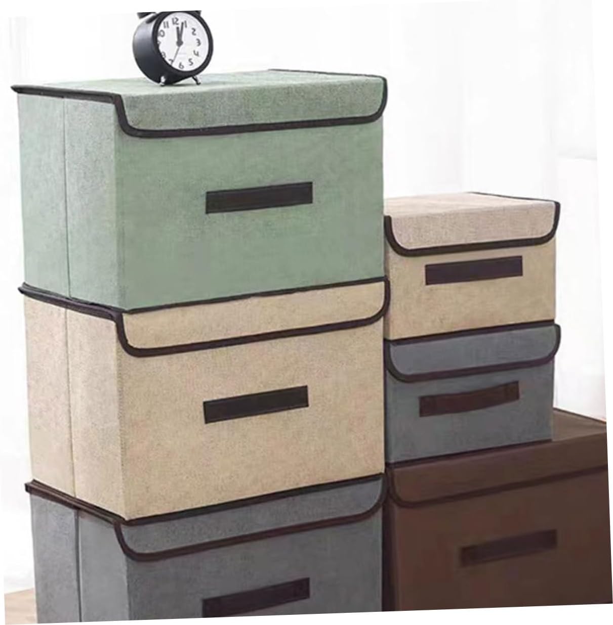 Luxshiny Fabric Storage Bins 3 Pack Collapsible Closet Organizer Wardrobe Baskets