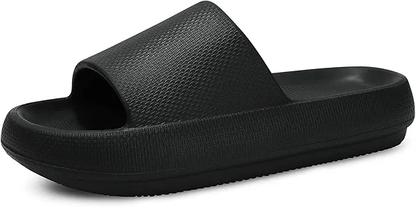 welltree Slides for Women Men Pillow Slippers Non-Slip Bathroom Shower Sandals Soft Thick Sole Indoor and Outdoor Slides