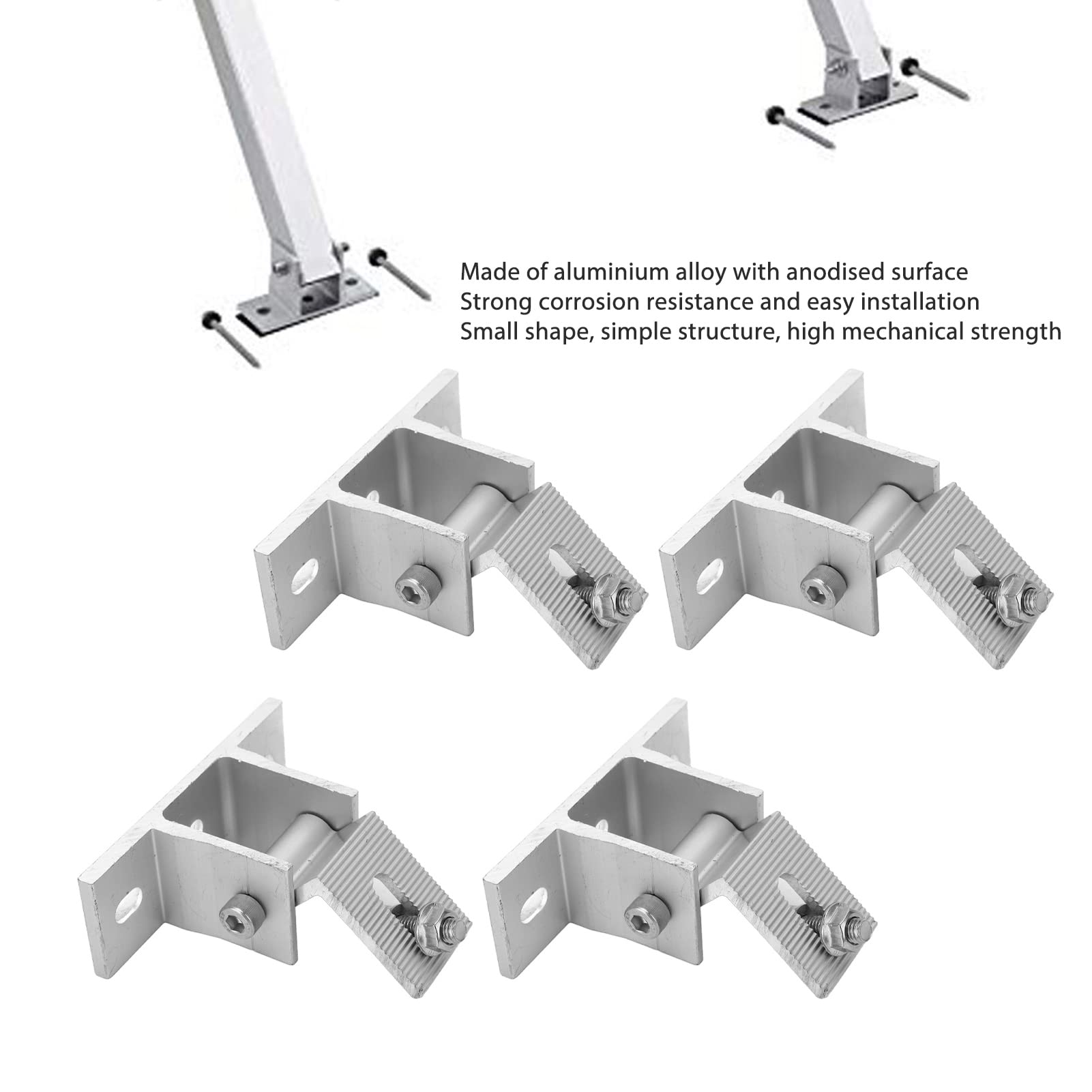 4 Set Piedino per Staffa di Montaggio per Pannello Solare, Kit Staffe di Montaggio per Pannello Solare, Supporto per Montaggio su Pannello Solare per Tetto