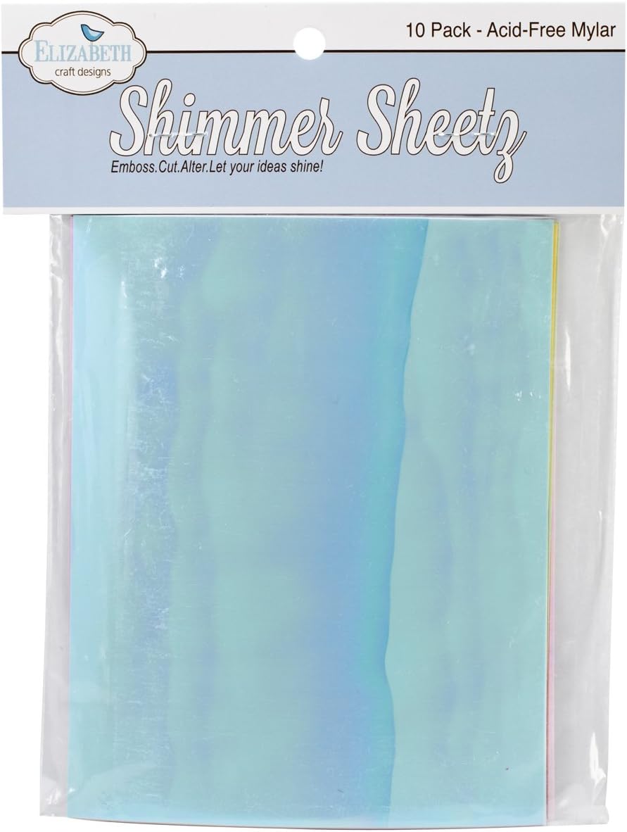 Elizabeth Craft Designs Mylar Shimmer Sheetz, 5 by 4-Inch, Iris, 10-Pack