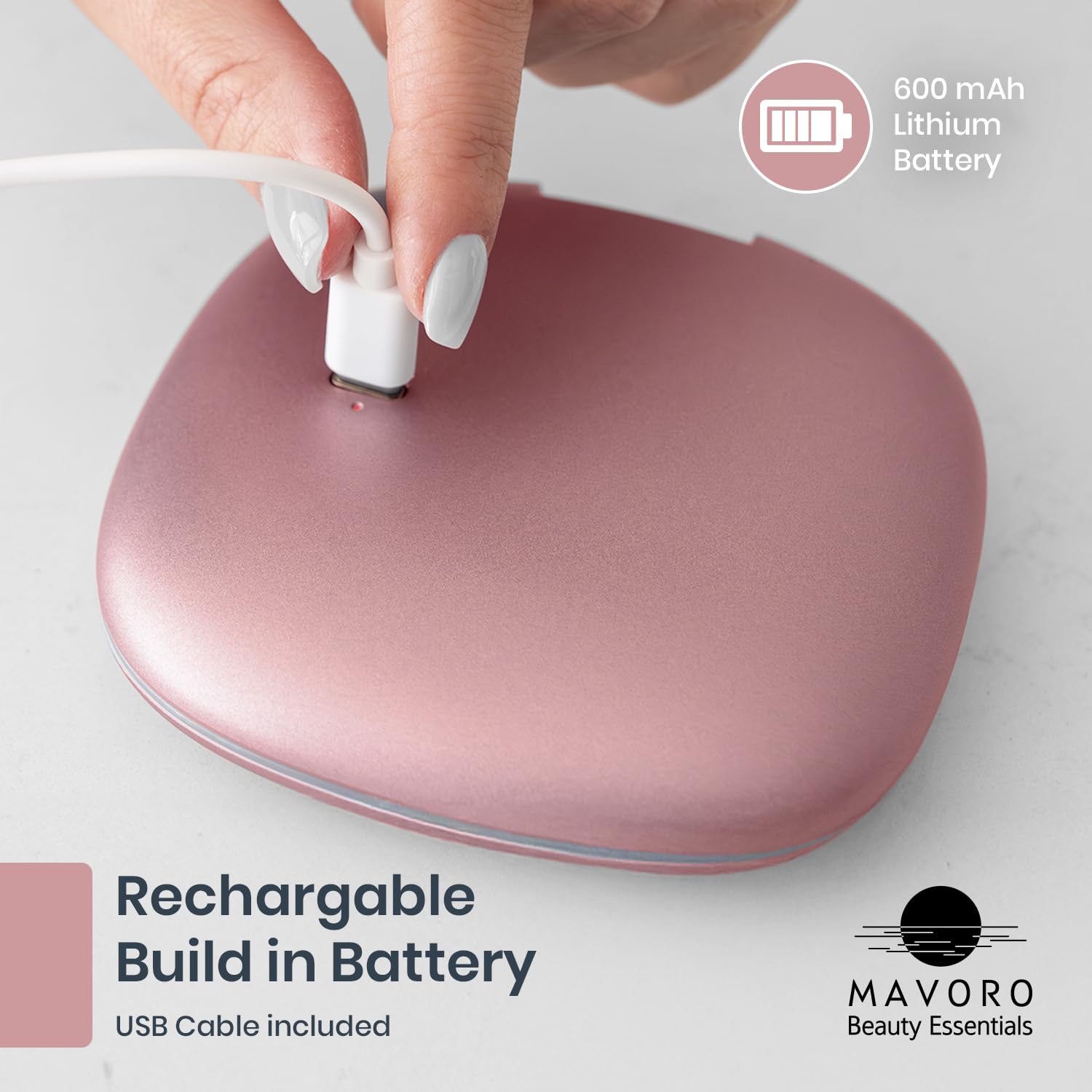 Mavoro LED Compact Makeup Mirror with 1x/10x Magnification