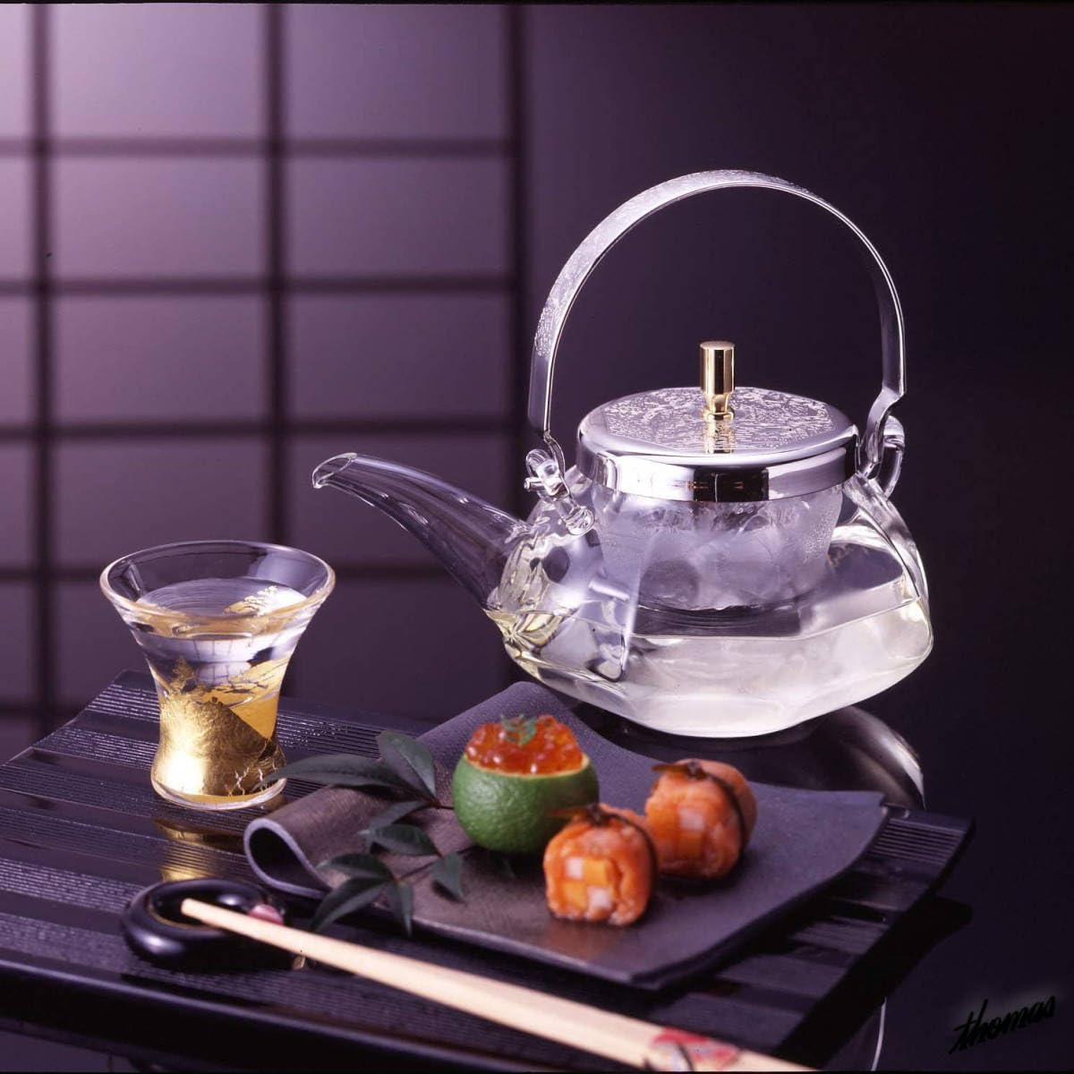 Amazon.co.jp: お酒を薄めず保冷する冷酒器 ちろり 耐熱ガラス 氷入れ 