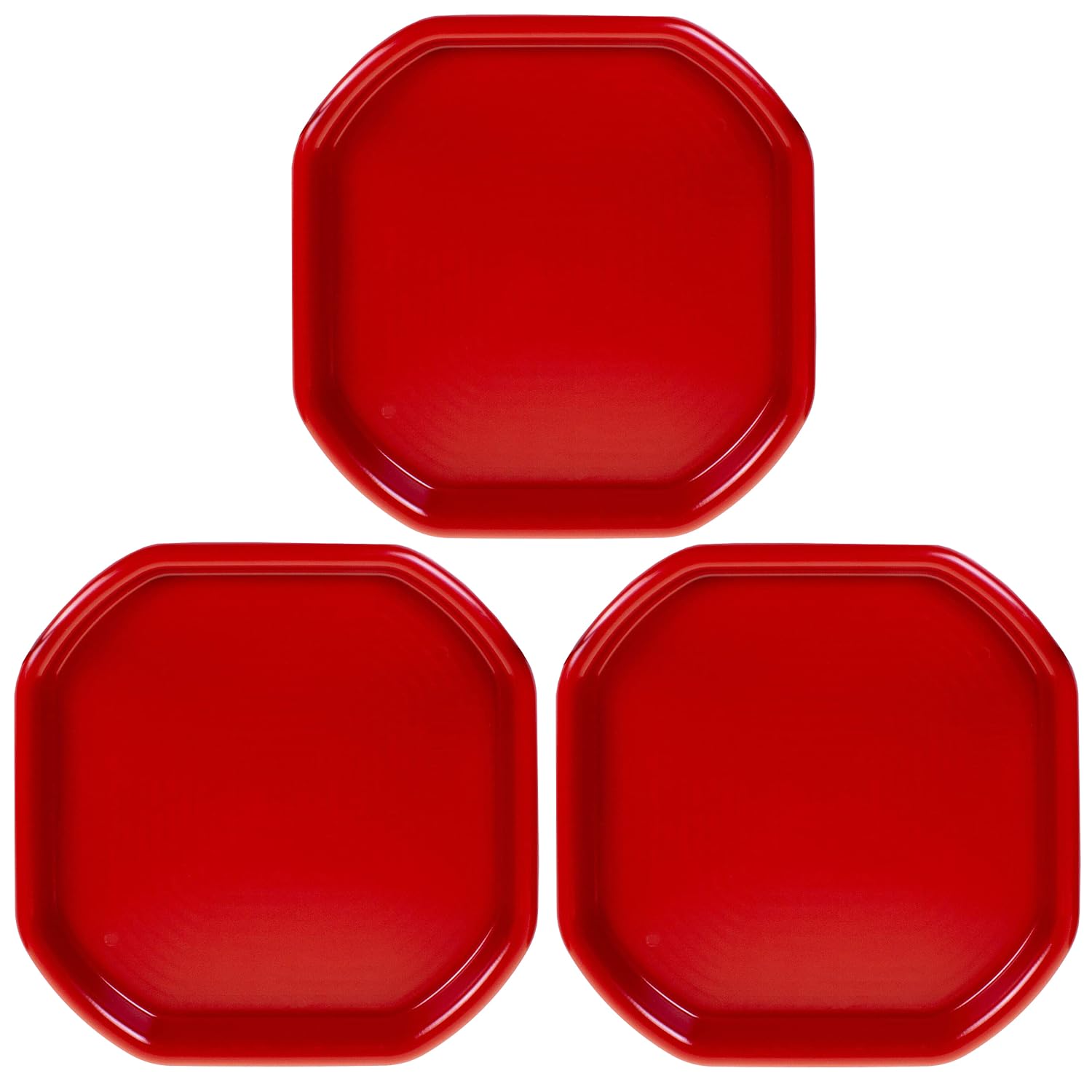 (Set of 3) Small Plastic Mixing Tray Water Play Builder Equipment Sand Pool Pit Tray Water Game Garden Beach Tuff Toddlers Messy Activities For Cement Mortar & Sand Plastering 70x70 CM (Red)