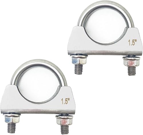 Miniatura 15 de Pernos en U de 2 Pulgadas de Ancho, Abrazadera de Escape de Acero Inoxidable 304 de Alta Resistencia, Abrazadera en U para Silenciador, Pernos en U