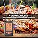 Wireless Meat Thermometer for Grilling, Bluetooth Meat Thermometer Digital BBQ Cooking Thermometer with 6 Probes, Alarm Monitor Cooking Thermometer for Barbecue Oven Kitchen, Support IOS & Android