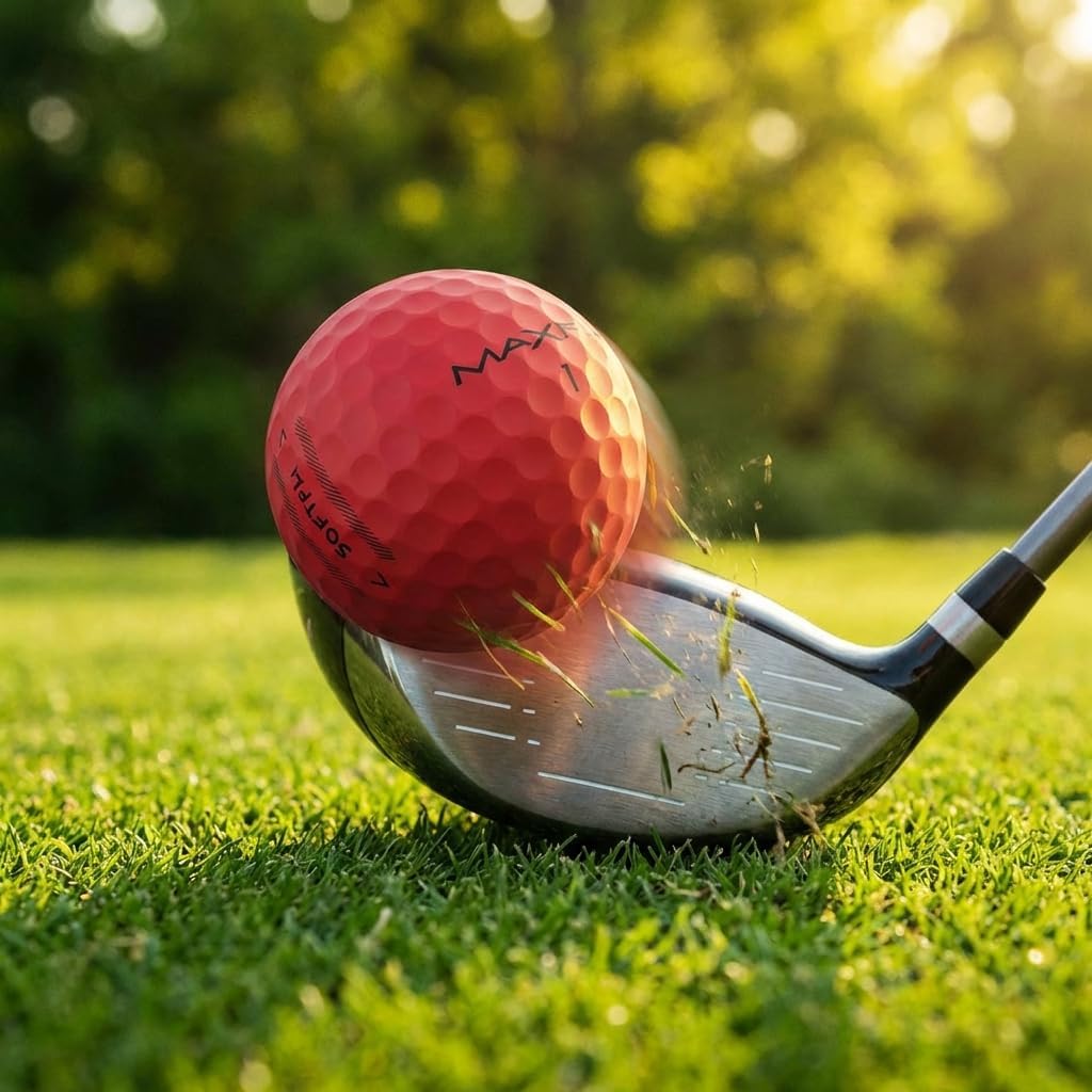 Maxfli SoftFli Golf Balls – 36-Pack Matte Red | Soft Feel Low Compression Golf Balls for Distance & Control | Durable Ionomer Cover | Ideal for Beginners & Recreational Golfers