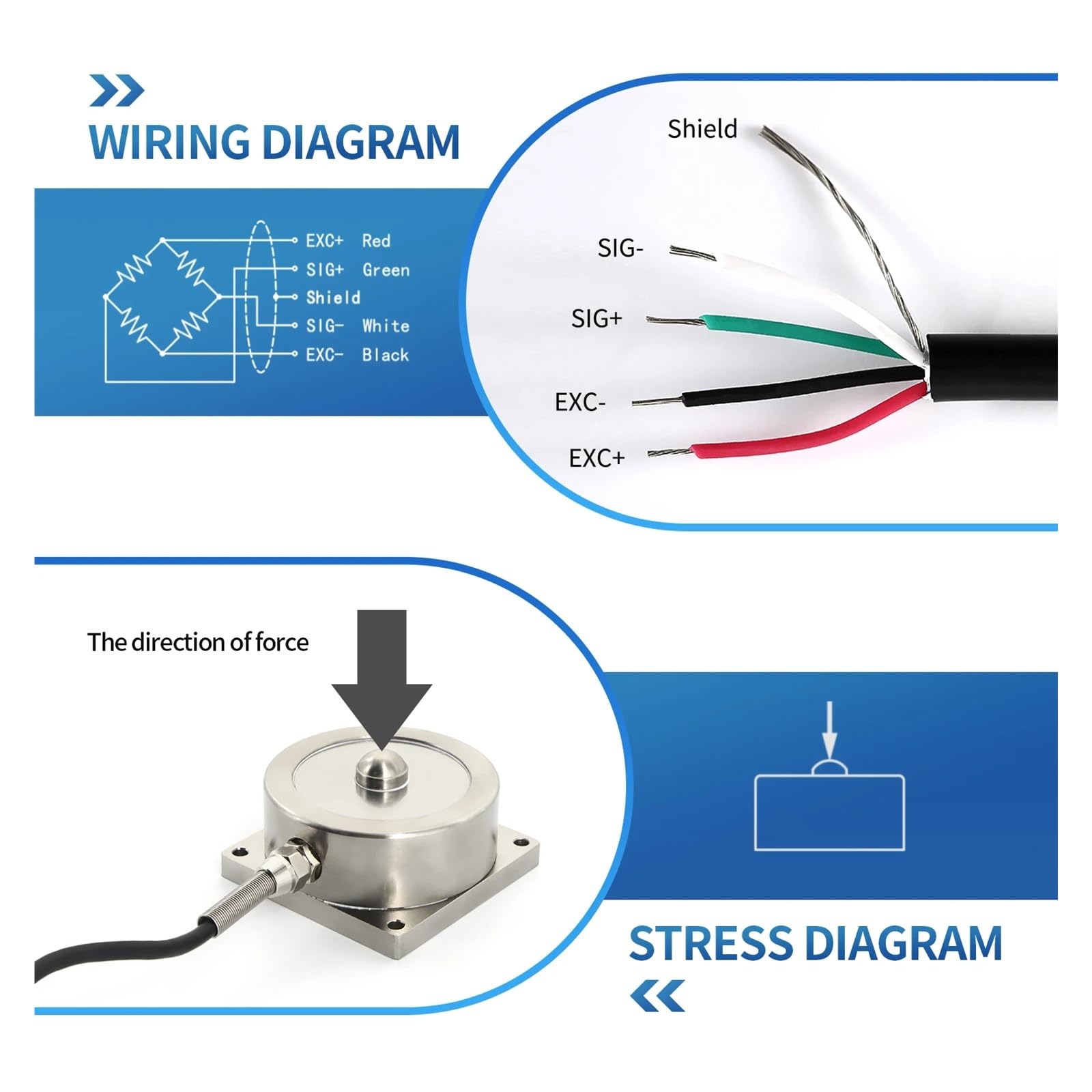 Medidor de fuerza digital de 100 KG-5000 KG con sensor de celda de carga, dinamómetro de empuje de fuerza de tensión y compresión de prueba ± 0.05% FS Alta sensibilidad(0-2T Force Gauge)