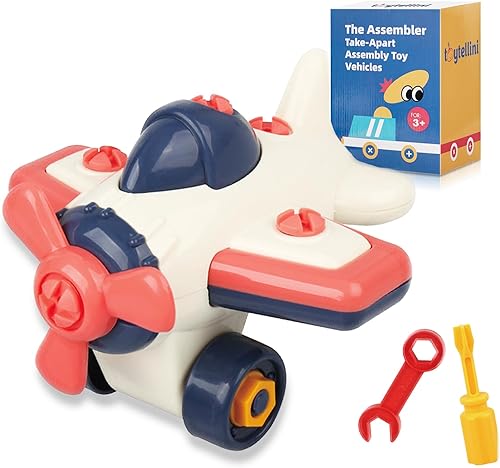 TOYTELLINI The Assembler - Vehículos de juguete de montaje desmontable juguetes de autos de carreras, juego de construcción STEM con taladro,