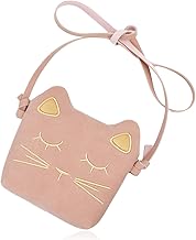 Dokeno Mini Shoulder Bag for Children, Pink Cute Cat Bag with Cute Pattern Mini Princess Bags with Adjustable Shoulder Strap for Girls 3-8 Years, pink