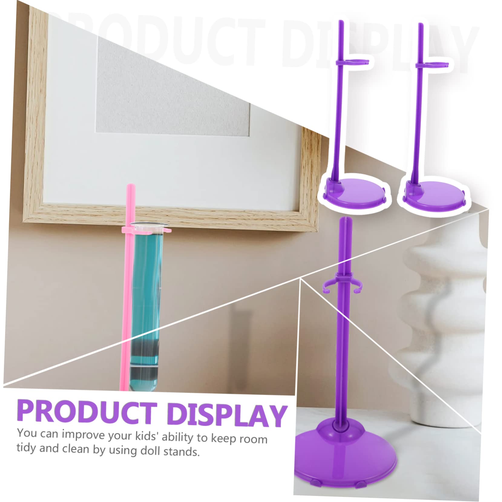 QUMIIRITY 20Pcs Doll Stand Display Holder Sturdy Waist Fixed Support for Transparent Dolls for Creative Play Tidy Convenient Display