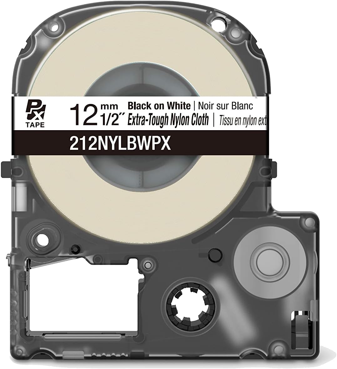 Epson LABELWORKS 212NYLBWPX Genuine Nylon Tape Cartridge - Black on White Industrial Label Maker Tape - 1/2" (12MM) Wide, 19' - Image 3