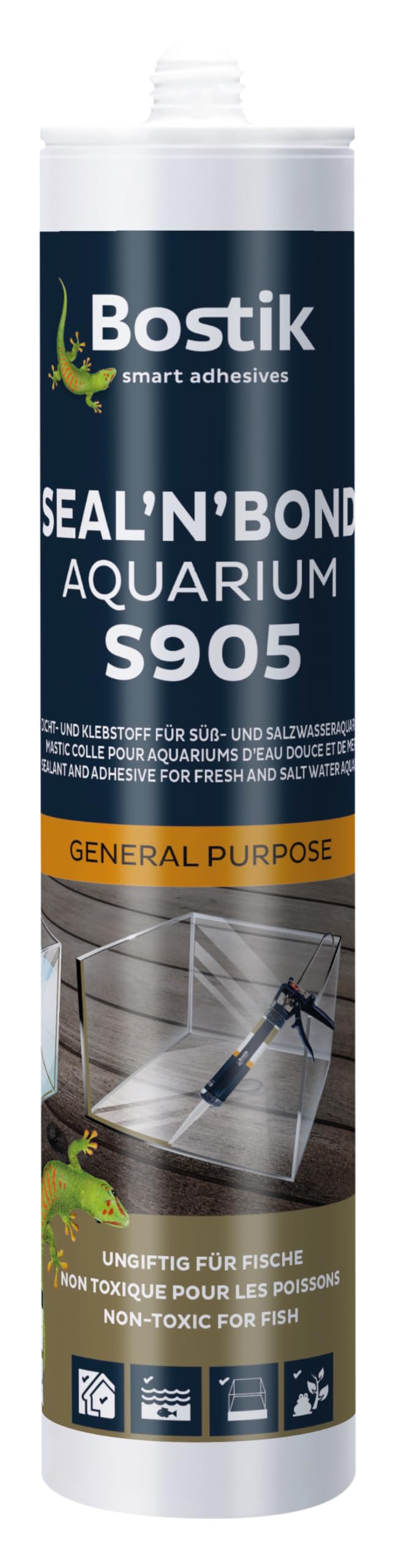 Bostik 30618790 S905 Seal 'N' Bond Aquarium Black Special Silicone
