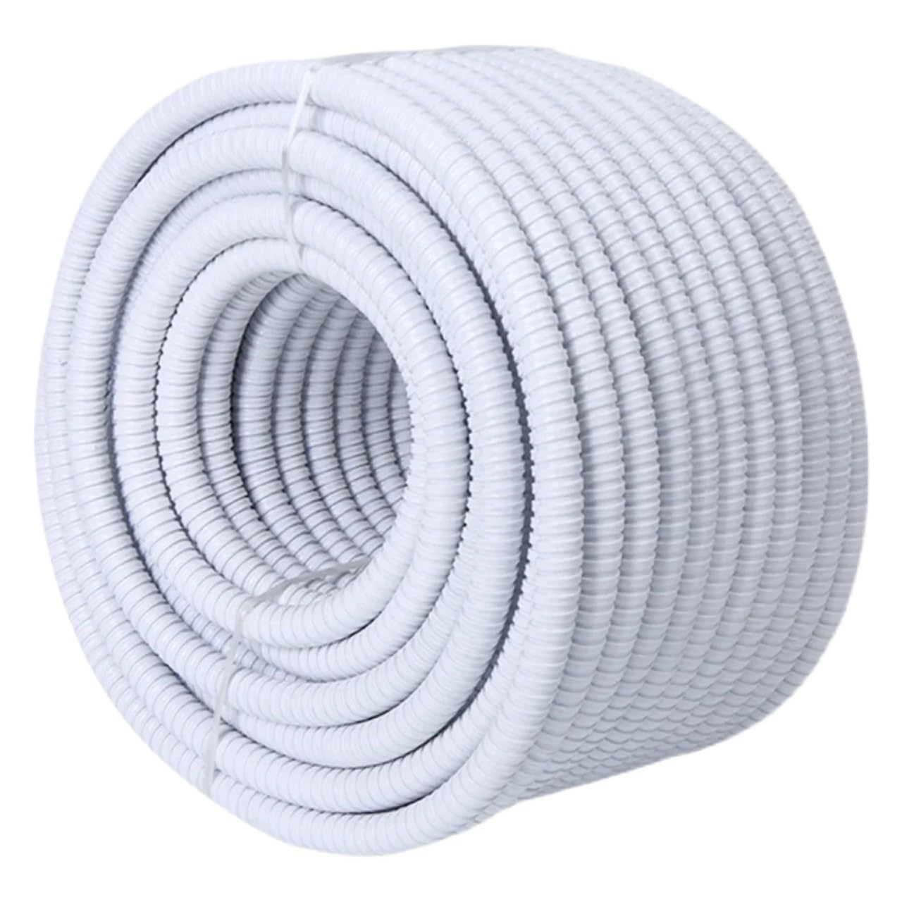 Diametro interno 8/10/12/16/20/25/32mm Tubo corrugato in acciaio zincato rivestito in plastica bianca Tubo flessibile for cavi di linea Protegge il tubo flessibile(Inner Diameter 16mm)