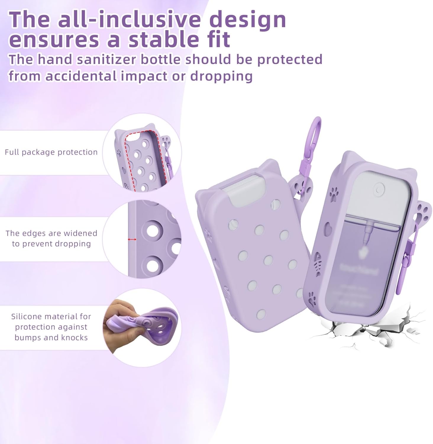 Hand Sanitizer Case with 30 Charms for Touchland, Compatible with Power Mist 1 FL Oz/30ML, Croc-Style Touchland Holder (Cute Pink Food Charms) - Image 2