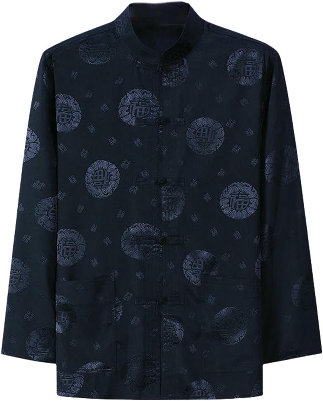 Men's Spring Autumn Ice Silk Long Sleeve Casual Chinese Style Shirt