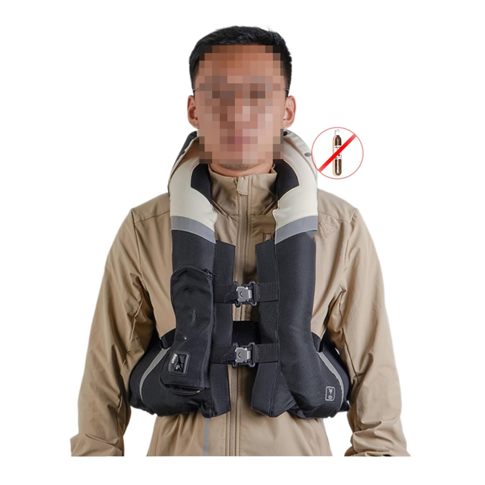 Gilet À Airbag De Moto Unisexe/Gilet À Air Gonflable Avec Des Airbags Au Cou Et À La Queue Veste D'équitation De Sac À Air Motocross(X-Large)