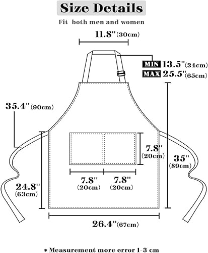 Miniatura 7 de Delantal impermeable para autobús escolar con bolsillos, babero de cocina para cocinar, barbacoa, parrilla, delantales ajustables para mujeres,
