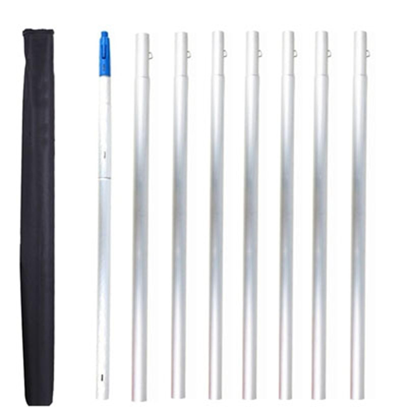 TONAUA Perche Télescopique De 1 À 12m, Brosse Télescopique Hydroscopique pour Nettoyer Les Panneaux Photovoltaïques et Solaires Kit De Nettoyage De Perche Télescopique (sans Pinceaux)