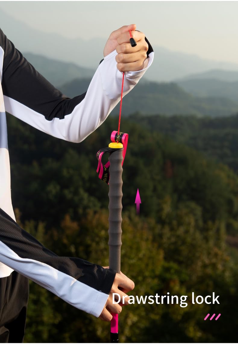 Bastoncini da trekking pieghevoli, leggeri, AONIJIE Canbon Trial, 110/120 cm, per camminate all'aperto, escursionismo, corsa