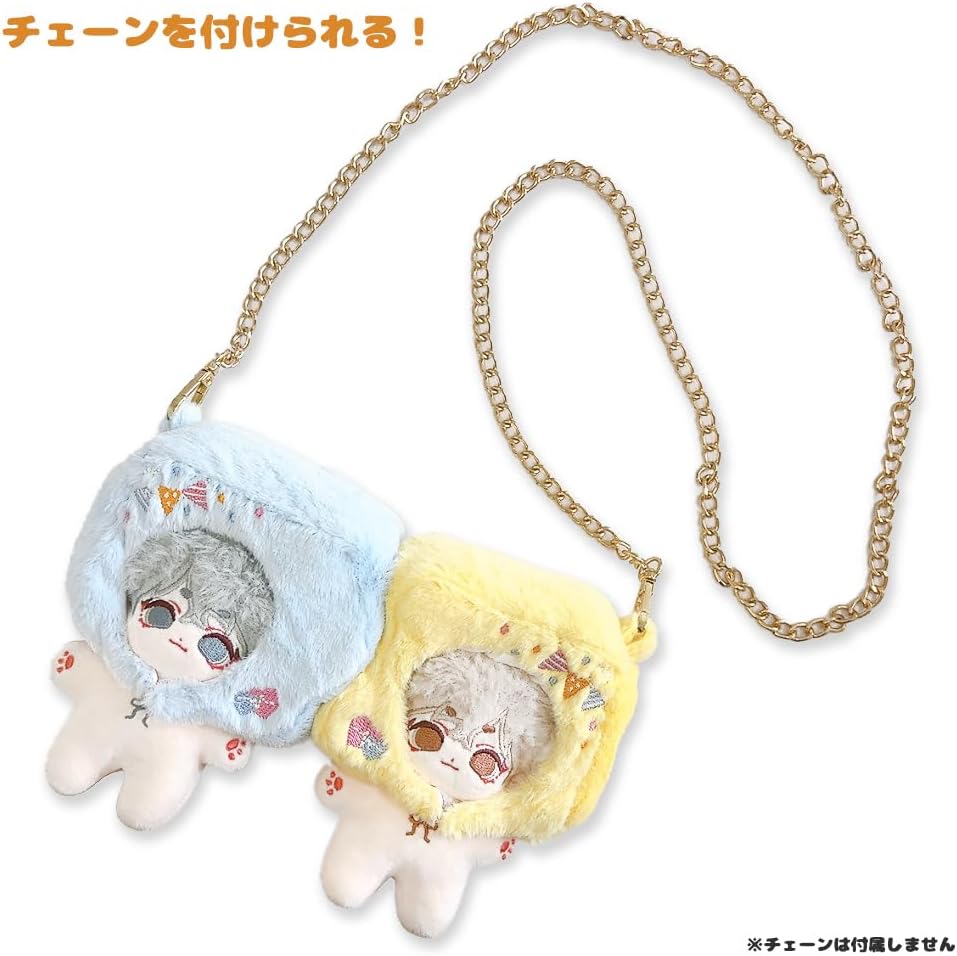 Customizable Pair Sewing Clothes with Can Badge Case Yellow (Left) for 3.9 inches (10 cm), Sewing Clothes, Kigurumi, Accessories, Geek Search, Doll, Mascot, Kpopdoll Costume