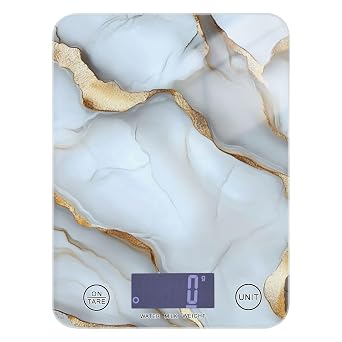 Marble White White LCD Display Scale Food 11lb/0.18oz, 5kg/5g Kitchen Digital Scale with 4 Unit for Spices Baking Espresso bascula para pesar comida