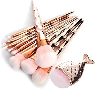 Juego de brochas de maquillaje de oro rosa de...