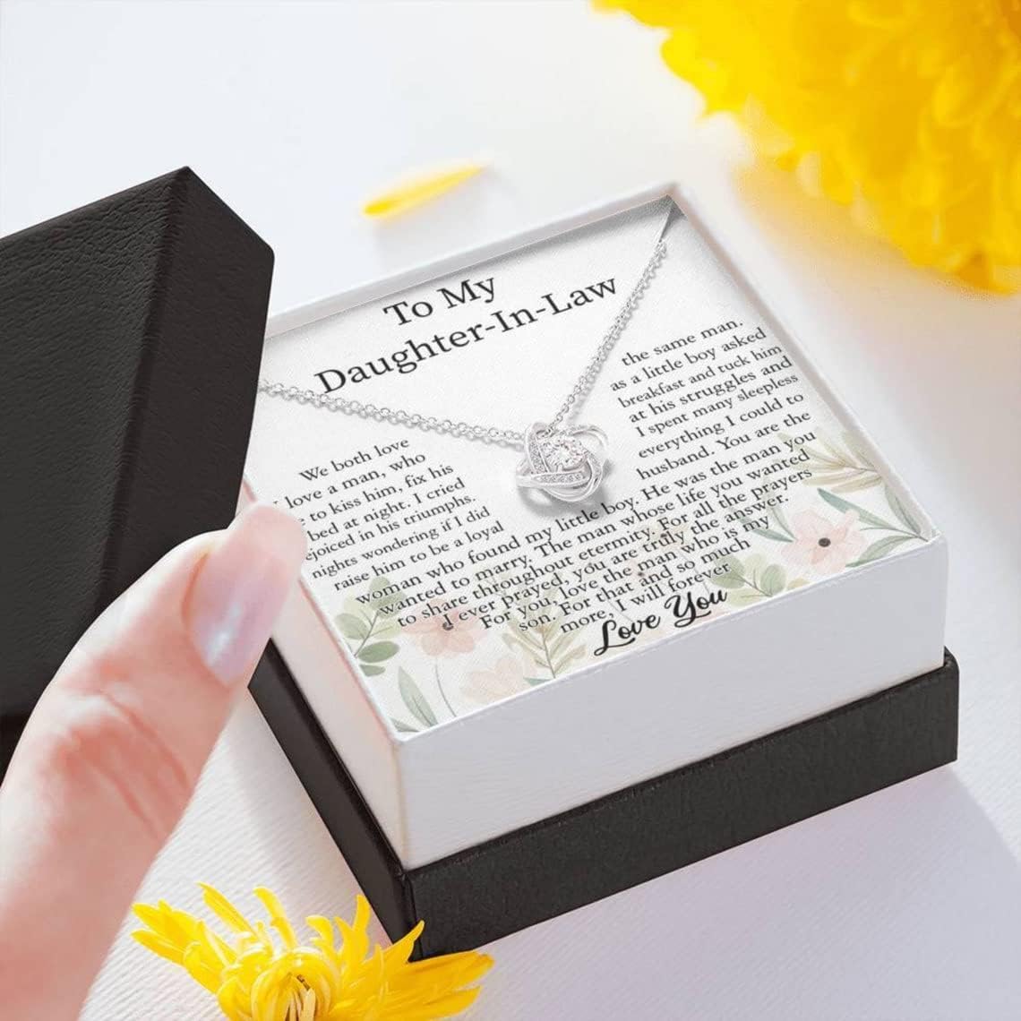 Daughter In Law Gifts From Mother In Law, Necklace For Her From Mom And Dad, Birthday Gift For Her With Message Card And Gift Box, Meaningful Gifts For Bonus Daughter - Image 3