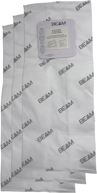 Beam Central Vacuum Bags 3 Notch Heavy Duty Electrostatic Filter - Replacement Bags for Models 205, 345, 360, 475, 495, 3600, 4500 | Central Vac Filter Bags