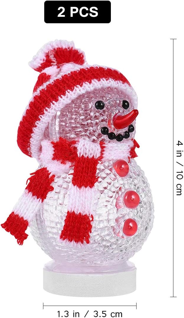 Mobestech 2pcs Christmas Lights USB Snowman Lights USB Charging Night Light Christmas Decoration for Living Room Nursery Room