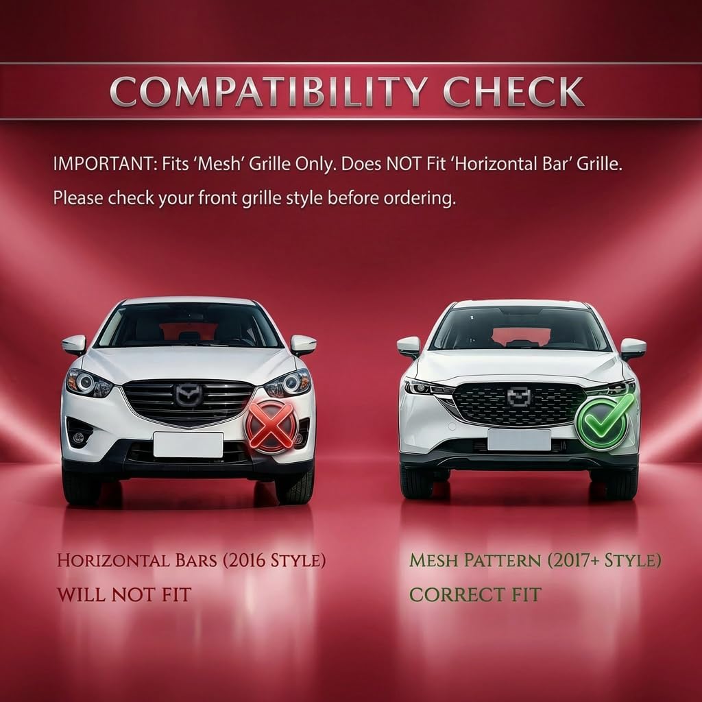 Left Driver Side Mirror Cover Cap Compatible with Mazda CX-5 2017-2023 (2nd Gen KF) | Soul Red Crystal Metallic (Code: 46V) - Deep Metallic Red | Direct Replacement - NOT for 2016.5 Old Body