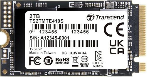 Transcend 2To MTE410S PCIe 4.0 M.2 2242 SSD, 5000 Mo/s, L…