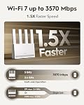 Cudy Double bande BE3600 Wi-Fi 7 Routeur WR3600E 4 Ports Gigabit, 2.0 GHz Quad Core, 4 Antennes VPN Clients & Serveur, Cudy APP, Contrôle des nuages