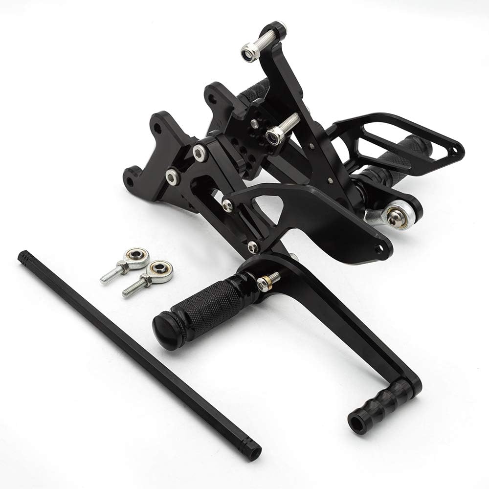 Krace Front Motorcycle Rearsets Footpegs Foot Pegs Rear Set Footrests Brake Shift Pedals Fully Adjustable Foot Boards Fit For Yamaha YZF R6 2003-2005