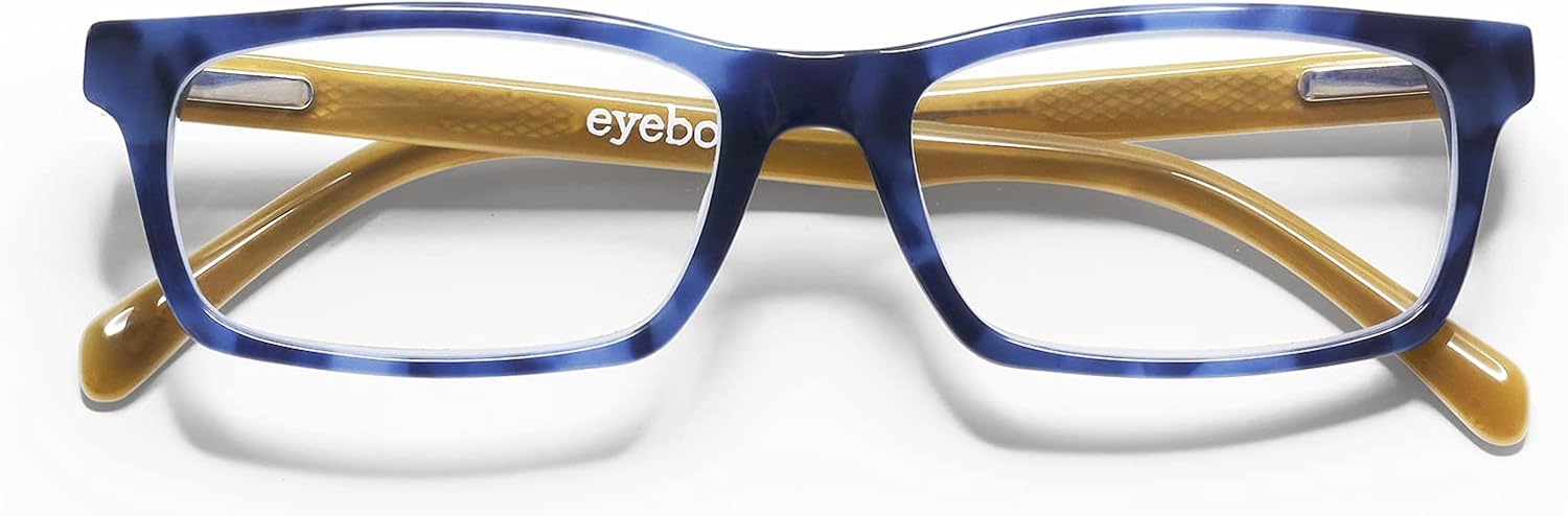 eyebobs - Number Cruncher | Premium Reading Glasses for Men and Women | Rectangle Frame for Wide Faces | Sizes 0.0x - 4.0x