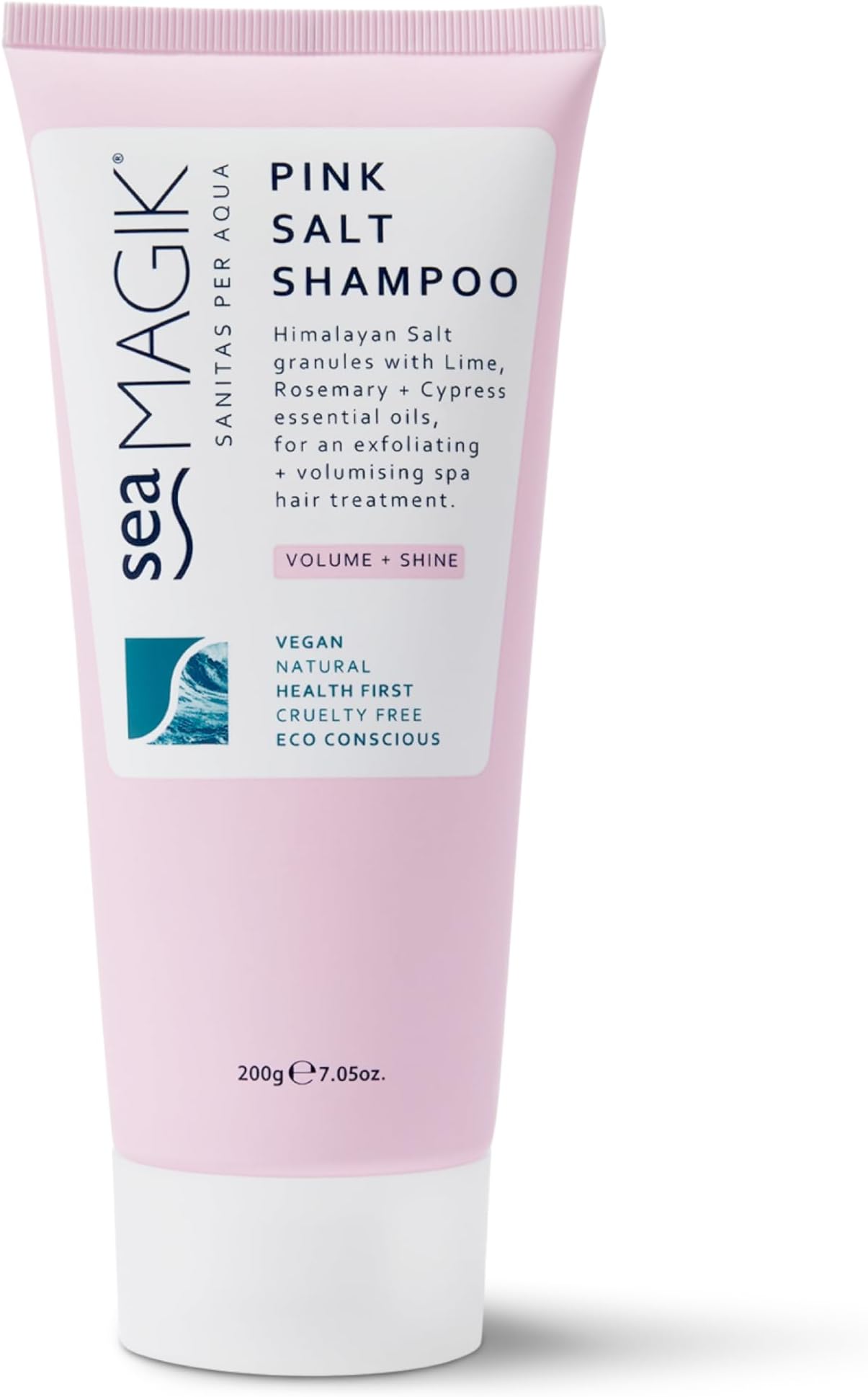 Sea Magik - Himalayan Pink Salt Shampoo for Greasy Hair and Fine Hair, Natural Clarifying Shampoo, Exfoliating and Volumising, with Strengthening Seaweed, Sulfate Free, Vegan, Cruelty Free (200g)