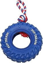 KIMISS Jouet de Chien pour Mastication Agressive, Trésor de Pneu à la Morsure de Pneu Distribution de Mastication, Jouet à Mâcher des Pneus, Toys en Caoutchouc avec Corde (Blue)