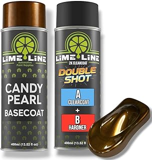 LiME LiNE Candy Pearl Basecoat Aerosol Kit – Automotive Spray Paint, Includes 2K Clearcoat, Pro Results No Spray Gun Needed (Rootbeer Brown, Candy Pearl + Clearcoat Kit)