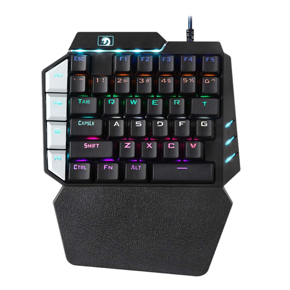 Buy One Handed Gaming Keyboard with Ergonomic Wrist Rest,RGB Breath Light Single Hand Mechanical