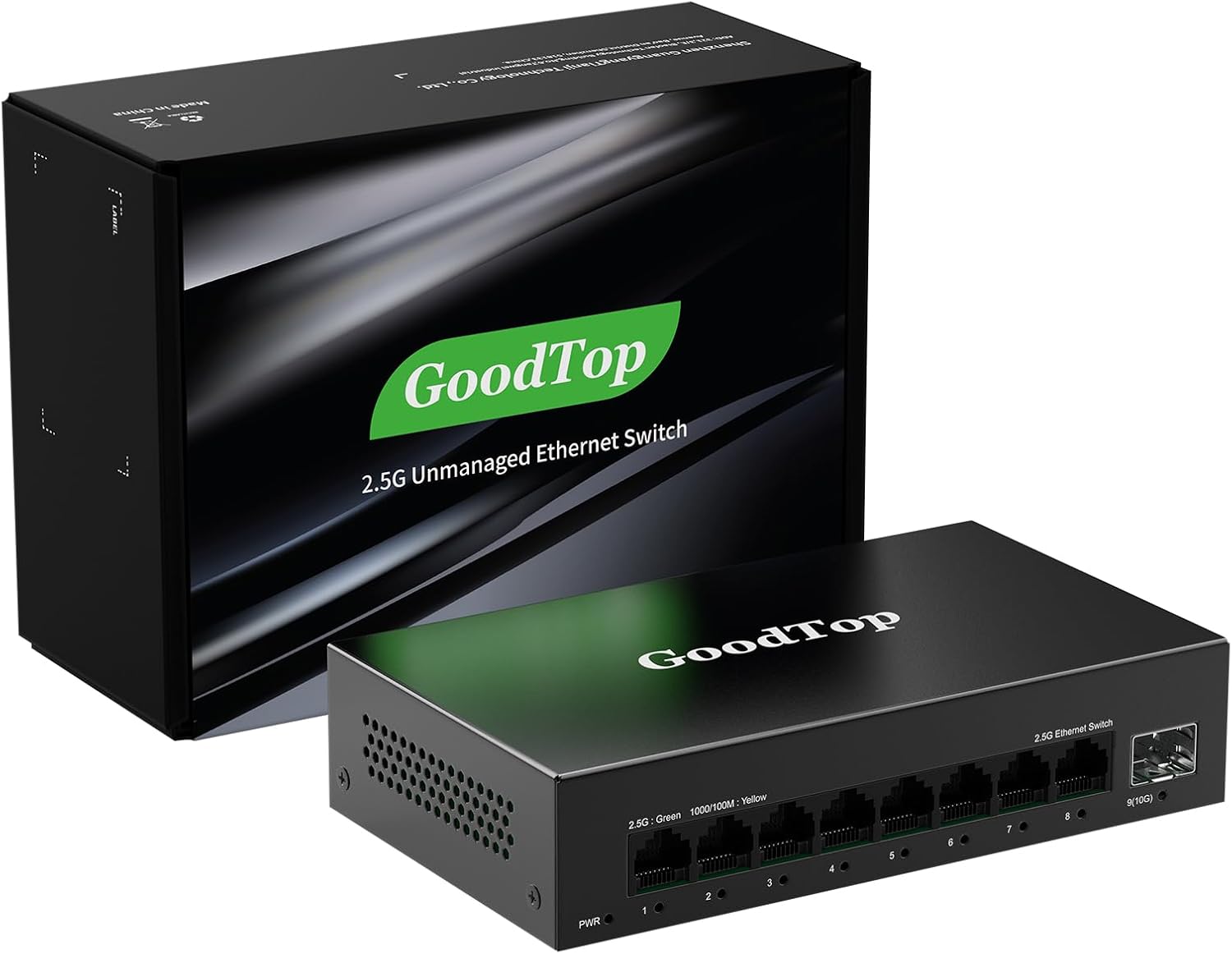 18-Port 2.5GB Switch Unmanaged, Ethernet Switch 2.5 Gigabit, 16 x 2.5G Base-T Ports, 2 x 10G SFP+, Multi-Gigabit 10/100/1000/2500Mbps, Network Switch for Home Office, Plug&Play