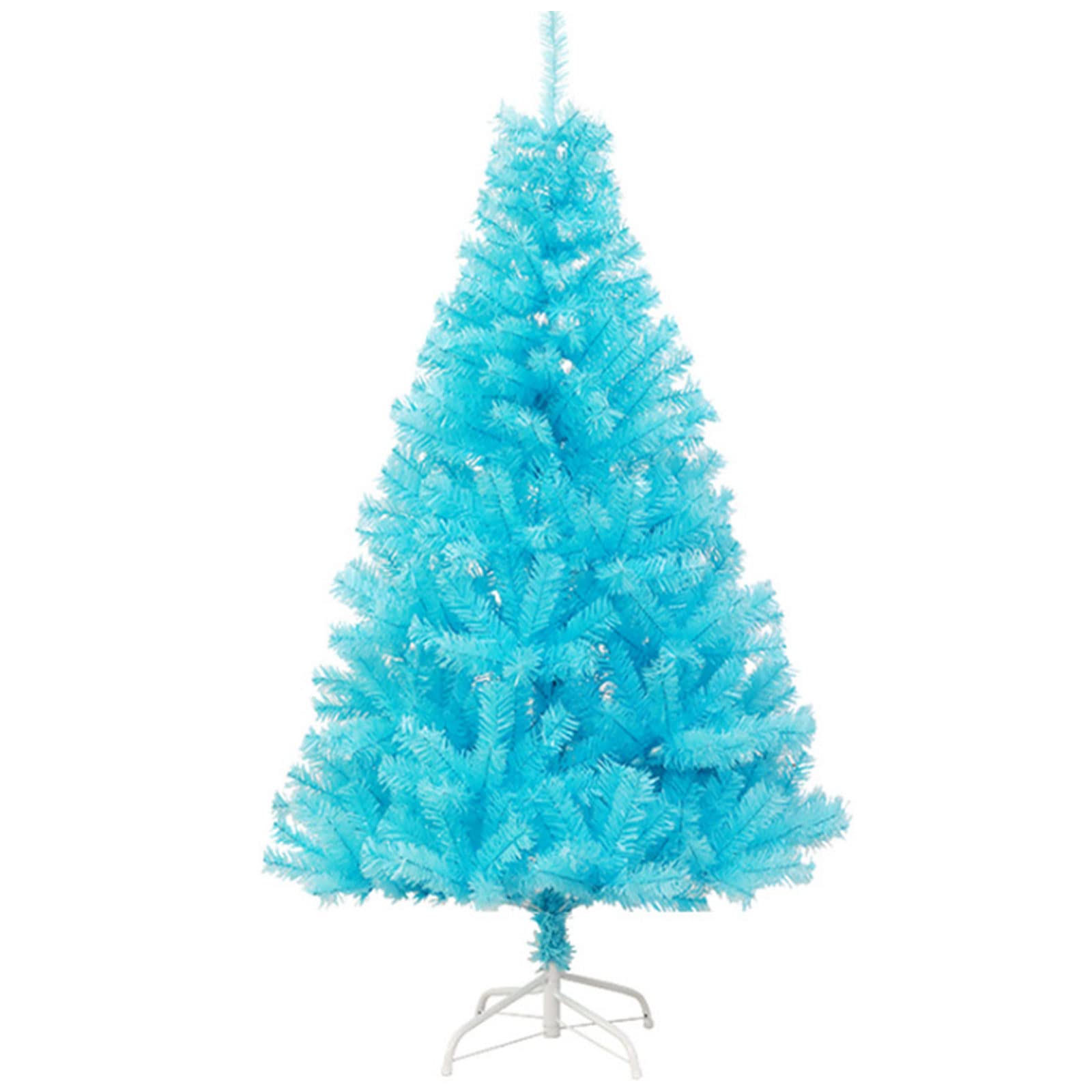 Blue Christmas Tree Un-lit Prefabricated Artificial Christmas Pine Tree Holiday Decoration, with Metal Stand, Easy to Assemble the Christmas Tree, for Outdoor and Indoor Decor,60cm/60T