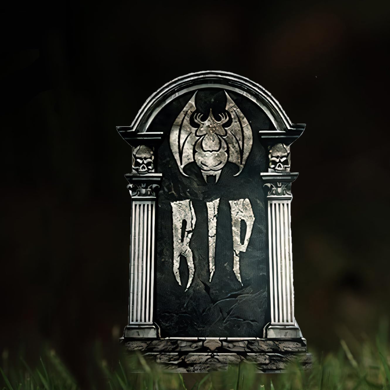 23.62in Halloween Tombstones Yard Sign, 5 PCS Large Tombstones Gravestone DIY Halloween Decor RIP Lawn Signs with Stakes, Outdoor Yard Decoration