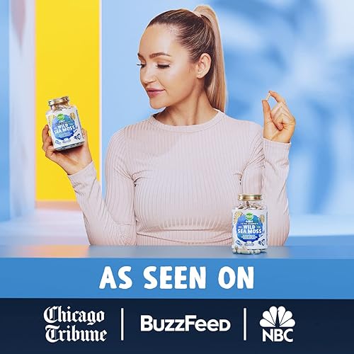 Miniatura 4 de MAJU - Cápsulas de musgo marino irlandés salvaje (120 quilates), más fuertes que el gel, 4 en 1 con vejiga + raíz de bardana, orgánica, inspirada en