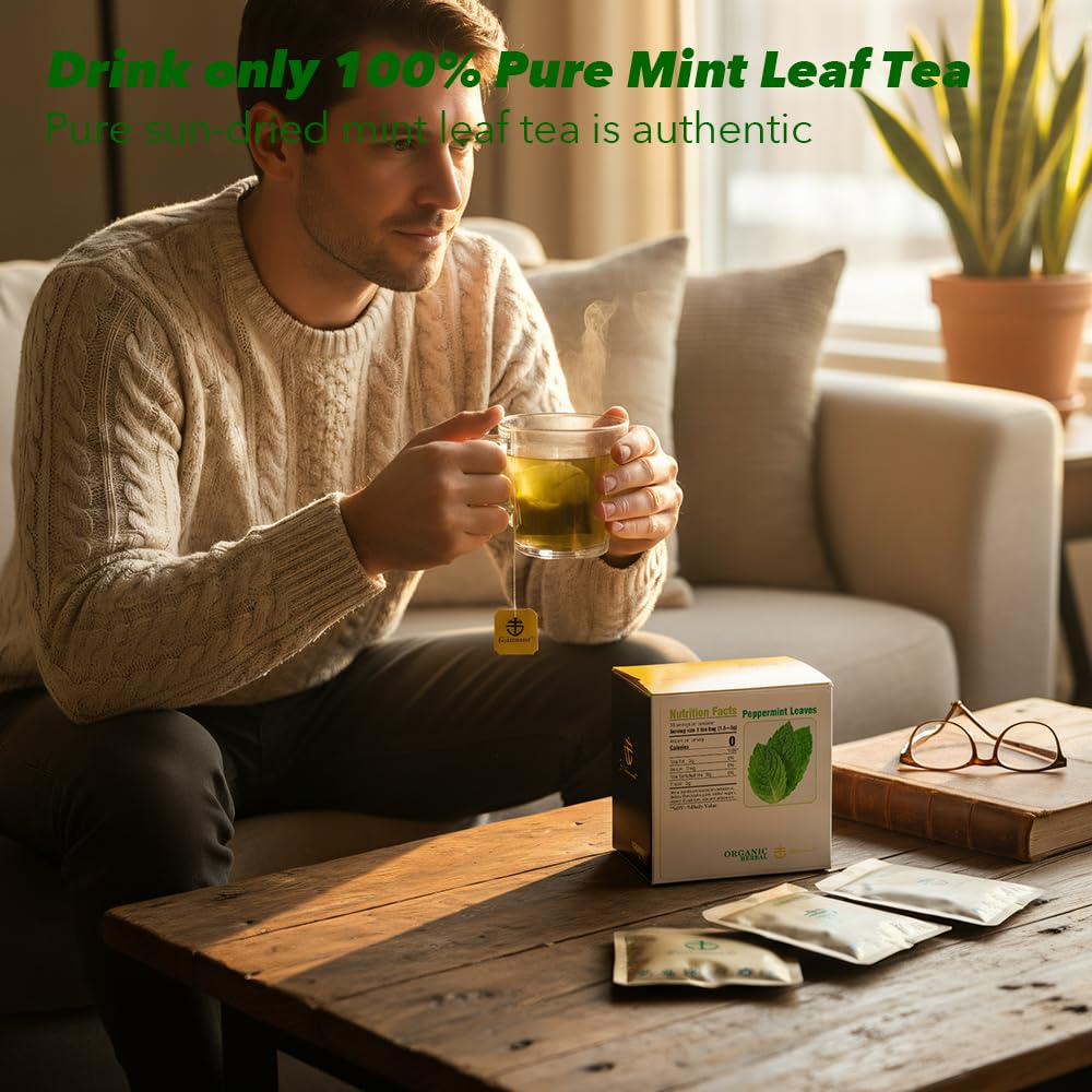 Soilmount - Peppermint Leaf Tea - |Mint leaf tea|Bohe|薄荷|박하| - Pure Herbal Tea - Natural, Organic, Non-GMO, Clean Ingredients, Caffeine Free (18 Tea Bags, Box 1) - Image 6