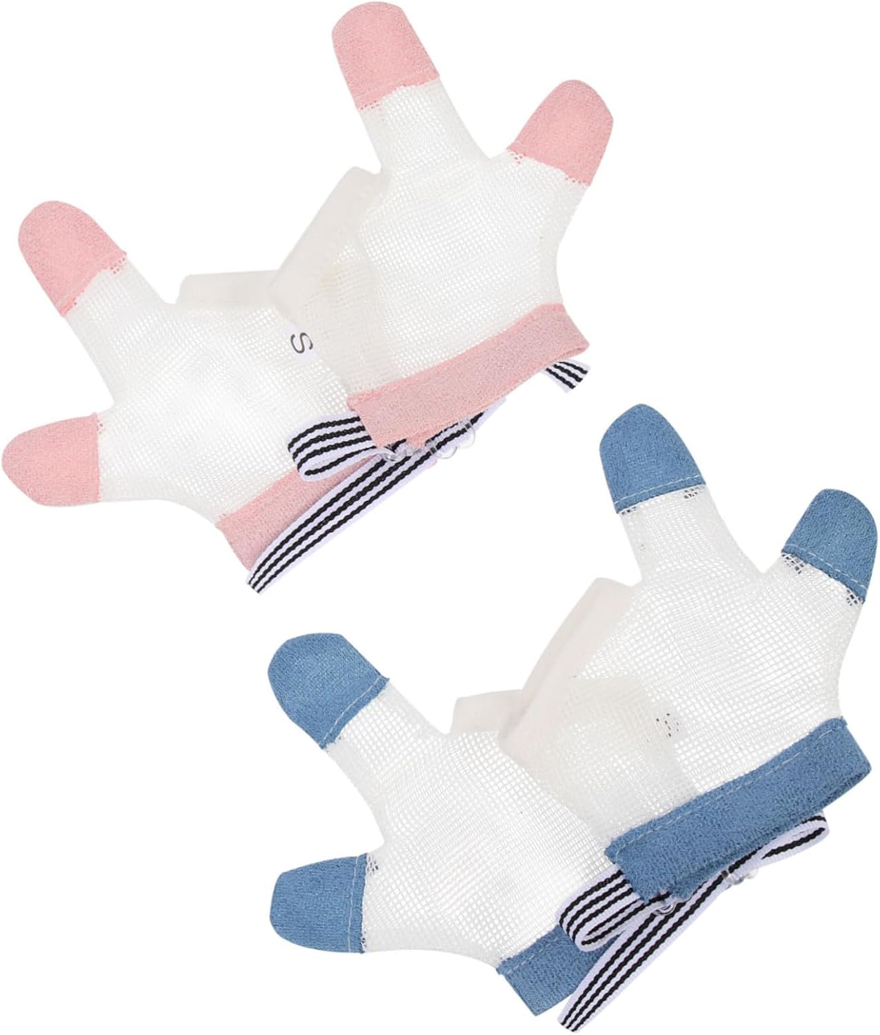 Baby Finger Protector Gloves 2 Pairs Mesh Cloth Adjustable Cuffs