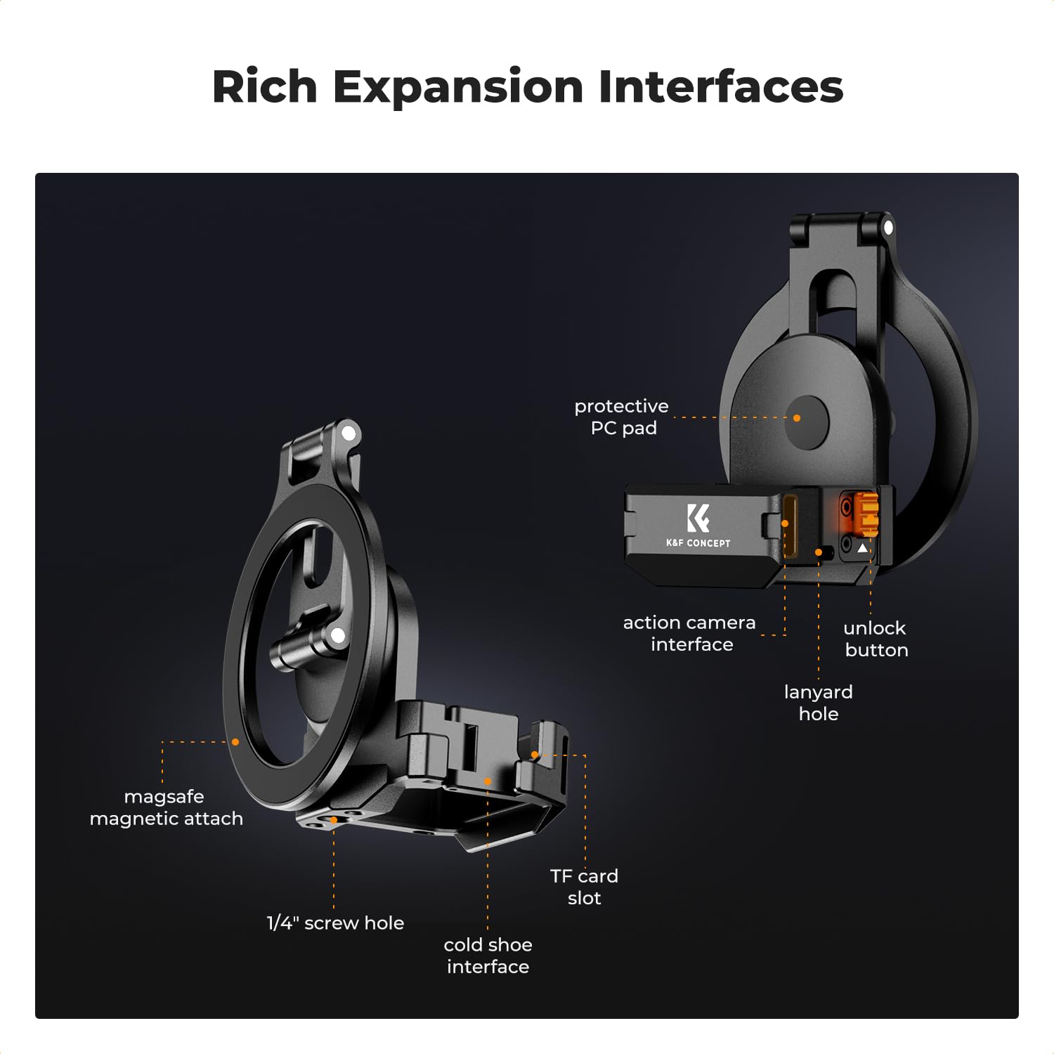 Uchwyt elektryczny magnetyczny K&F CONCEPT, uchwyt z przyssawką próżniową kompatybilny z DJI Osmo Pocket 3, stojak montażowy do akcesoriów Osmo Pocket 3, uchwyt magnetyczny