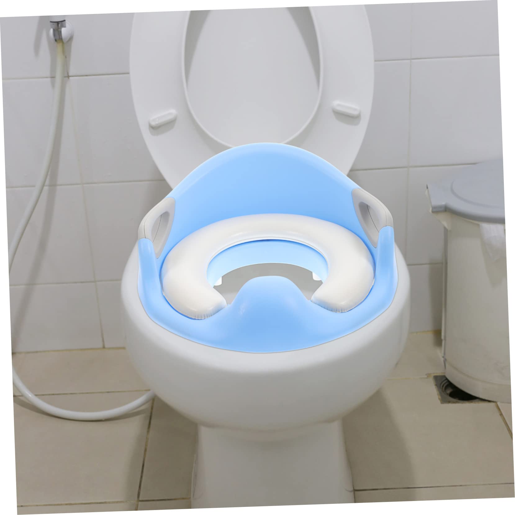 Anillo de Entrenamiento Inodoro para Niños, Azul, Pu | Asiento Infantil Asas Grandes, Almohadillas Antideslizantes, Pensado para Toilet Training y Fácil de Sujetar