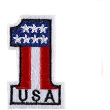 USA Number One Flag Racing Race Motor Sports US United States American 1 Winner 2.7" Iron On Patch for Clothing