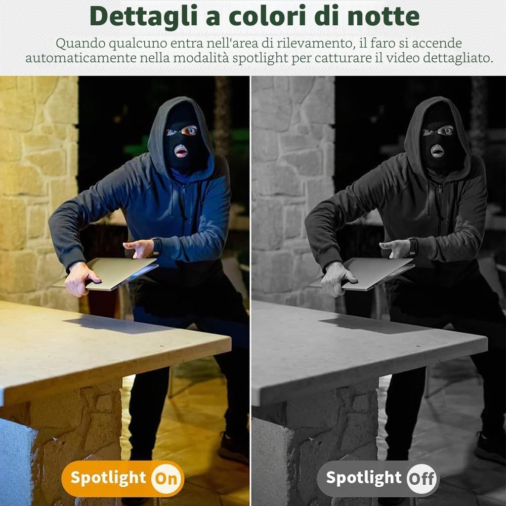 Telecamera di Sicurezza Esterna 4G LTE con Pannello Solare, Telecamera di Sorveglianza 2K PTZ con Scheda SIM, Rilevamento Umano PIR, Visione Notturna, Impermeabile IP66, PTZ 355°/90°, Audio
