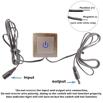 Inline Touch Switch ، Dimmer ، تشغيل / إيقاف تشغيل التبديل ، التحكم باللمس Dim Switch لـ LED Light Strip Module Showcase Light أضف إلى 12v 24v Power Supply