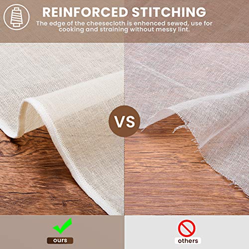Precut Cheesecloth, 15 X 15'' 4 Pack, Grade 100, Ultra Fine For Straining & Cooking, 100% Unbleached Cotton Cheese Cloth For Making Cheese #TOP4